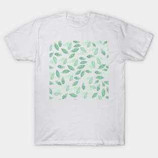 Green foliage leaves | Watercolor | Minimalist T-Shirt